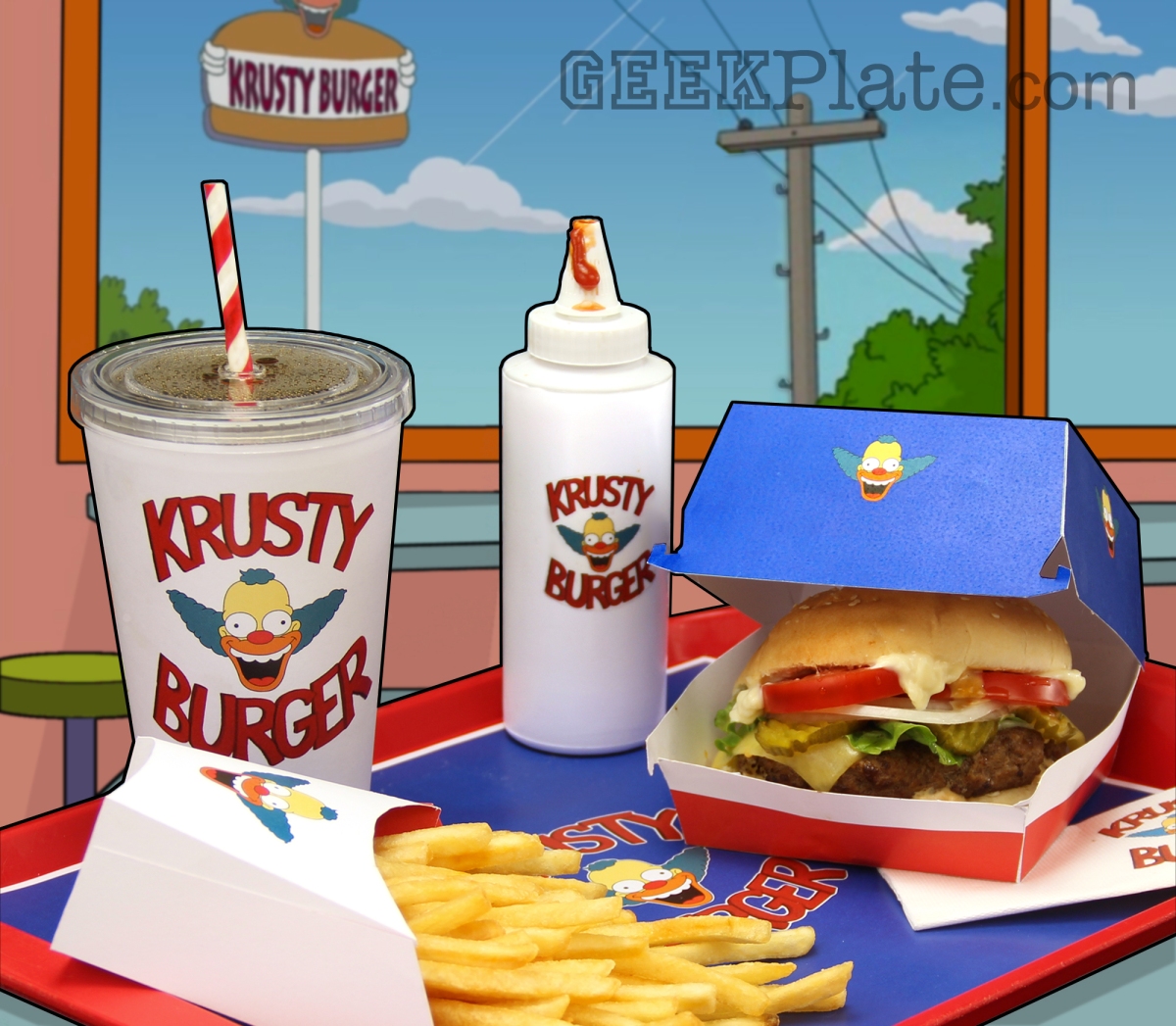 Real life Krusty Burger meal from The Simpsons